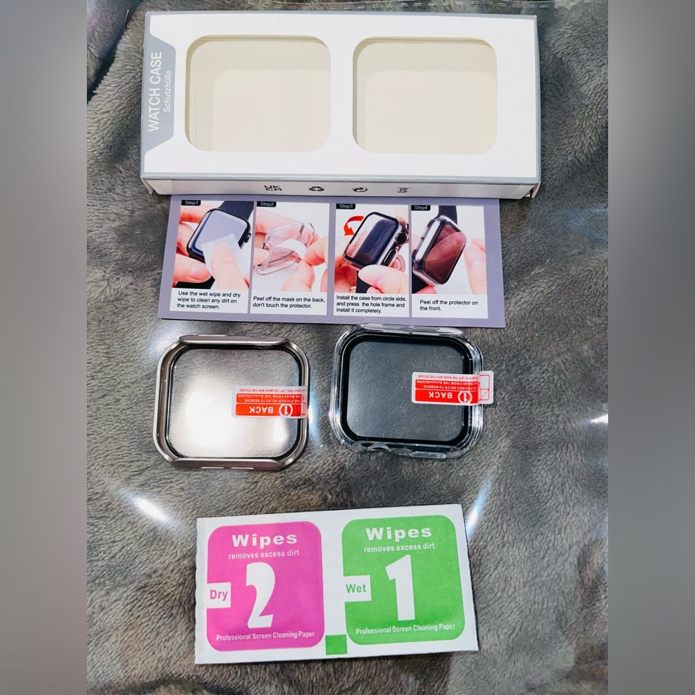 Adepoy 2 Pack Hard Case Compatible with Apple Watch 44mm Series 6 SE Series 5 - Picture 10 of 12